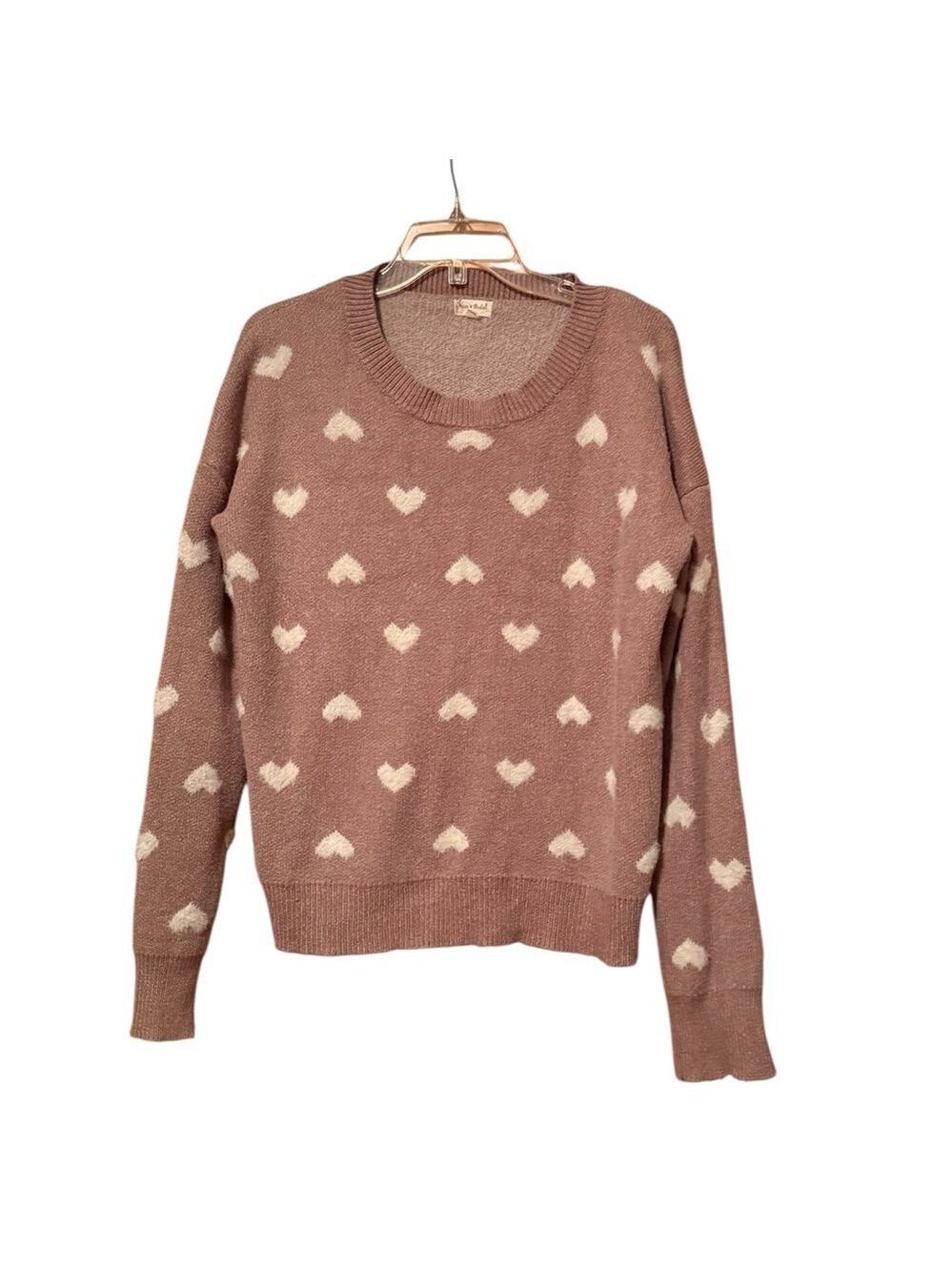 Hem & Thread Brown Heart Pattern Sweater